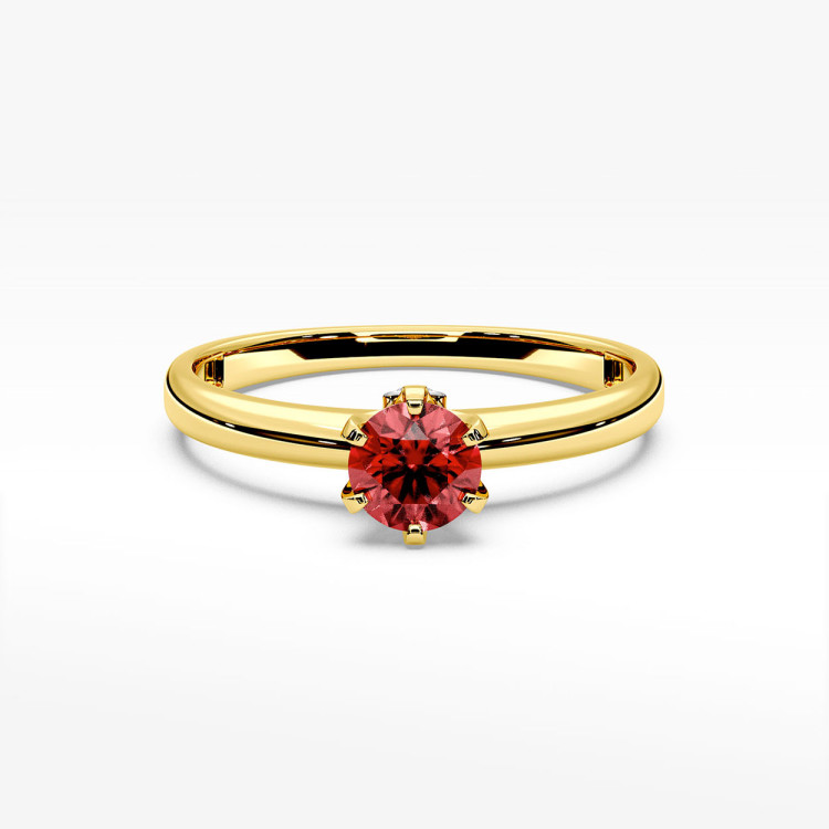 Pierścionek z żółtego złota z rubinem - próba 585 0,64CT PV-301AR