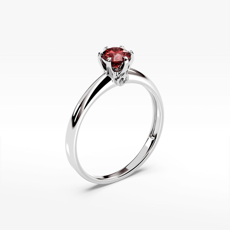 Pierścionek z białego złota z rubinem - próba 585 0,64CT PV-301BR