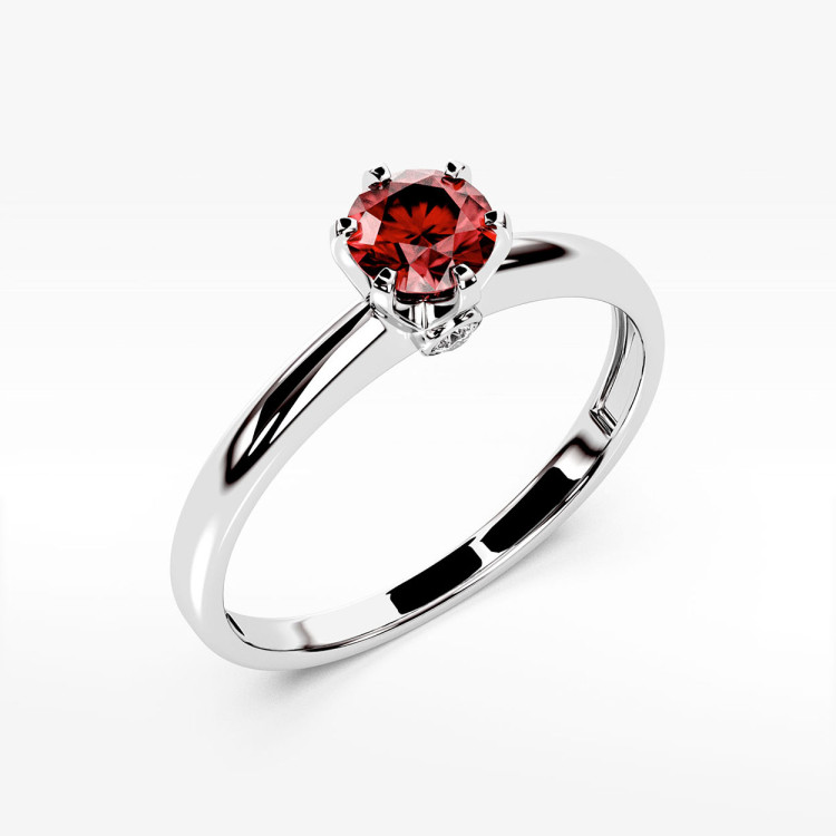 Pierścionek z białego złota z rubinem - próba 585 0,64CT PV-301BR