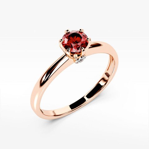 Pierścionek z różowego złota z rubinem - próba 585 0,64CT PV-301CR