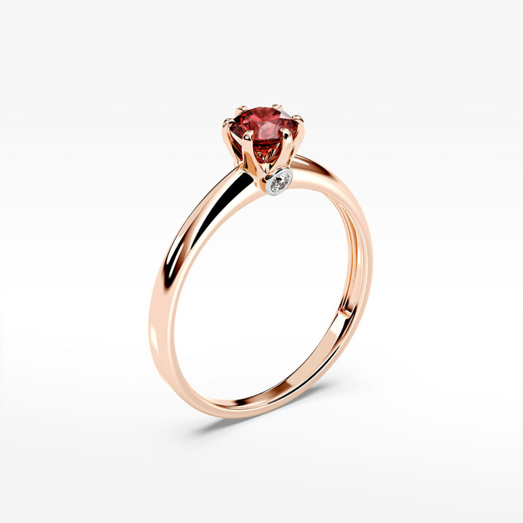 Pierścionek z różowego złota z rubinem - próba 585 0,64CT PV-301CR