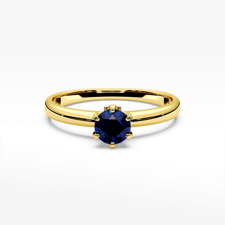 Pierścionek z żółtego złota z szafirem - próba 585 0,54CT PV-301AS