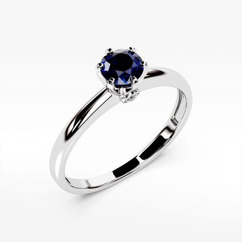 Pierścionek z białego złota z szafirem - próba 585 0,54CT PV-301BS