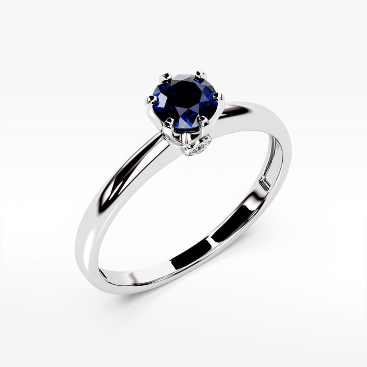 Pierścionek z białego złota z szafirem - próba 585 0,54CT PV-301BS