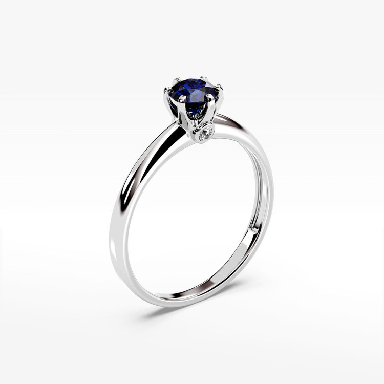 Pierścionek z białego złota z szafirem - próba 585 0,54CT PV-301BS