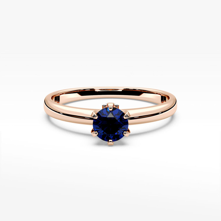 Pierścionek z różowego złota z szafirem - próba 585 0,54CT PV-301CS