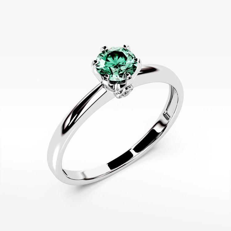 Pierścionek z białego złota ze szmaragdem - próba 585 0,54CT PV-301BSZ