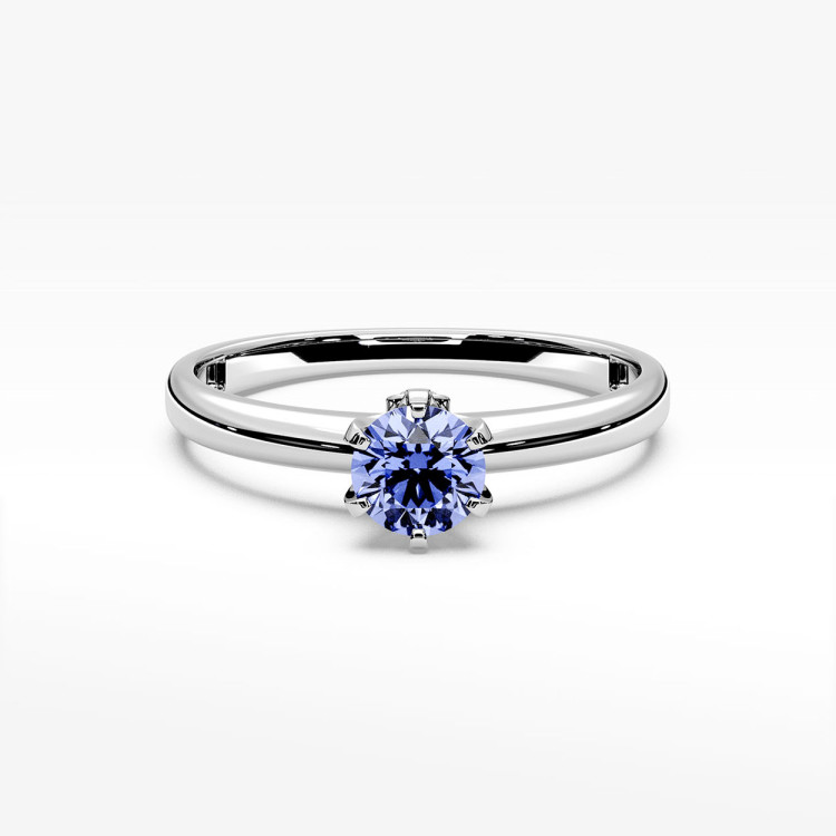 Pierścionek z białego złota z tanzanitem - próba 585 0,54CT PV-301BTAN