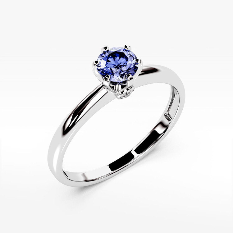 Pierścionek z białego złota z tanzanitem - próba 585 0,54CT PV-301BTAN