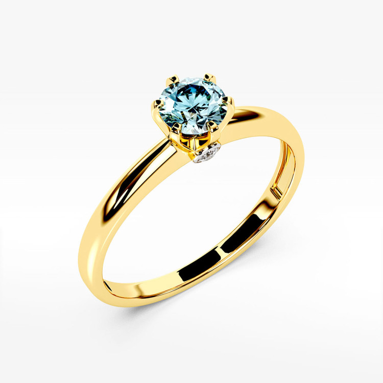 Pierścionek z żółtego złota z topazem Swiss - próba 585 0,54CT PV-301AT