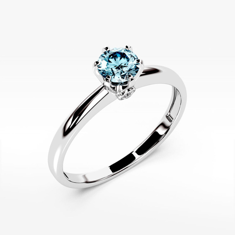 Pierścionek z białego złota z topazem Swiss - próba 585 0,54CT PV-301BT