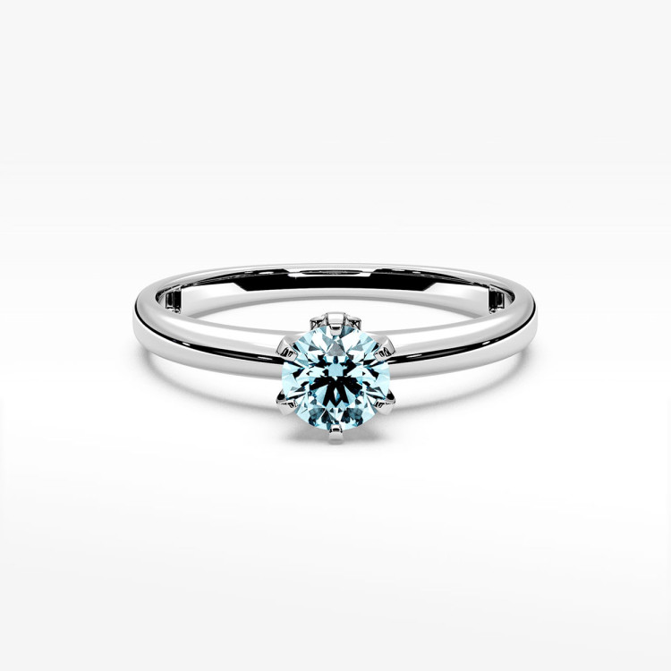 Pierścionek z białego złota z topazem Swiss - próba 585 0,54CT PV-301BT