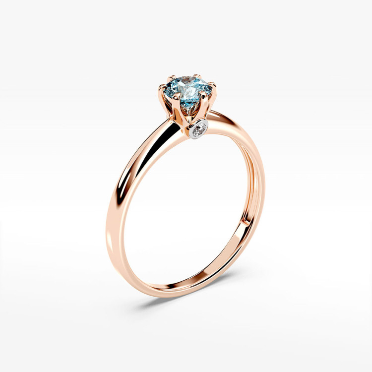 Pierścionek z różowego złota z topazem Swiss - próba 585 0,54CT PV-301CT