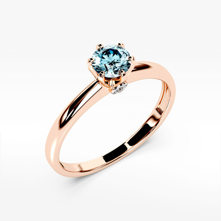Pierścionek z różowego złota z topazem Swiss - próba 585 0,54CT PV-301CT