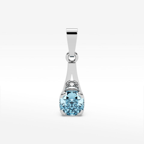 Zawieszka z białego złota z topazem Swiss - próba 585 1,105CT PZ-041BT
