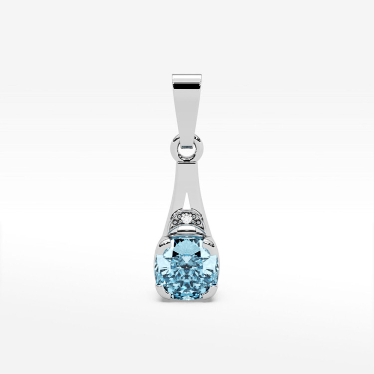 Zawieszka z białego złota z topazem Swiss - próba 585 1,105CT PZ-041BT
