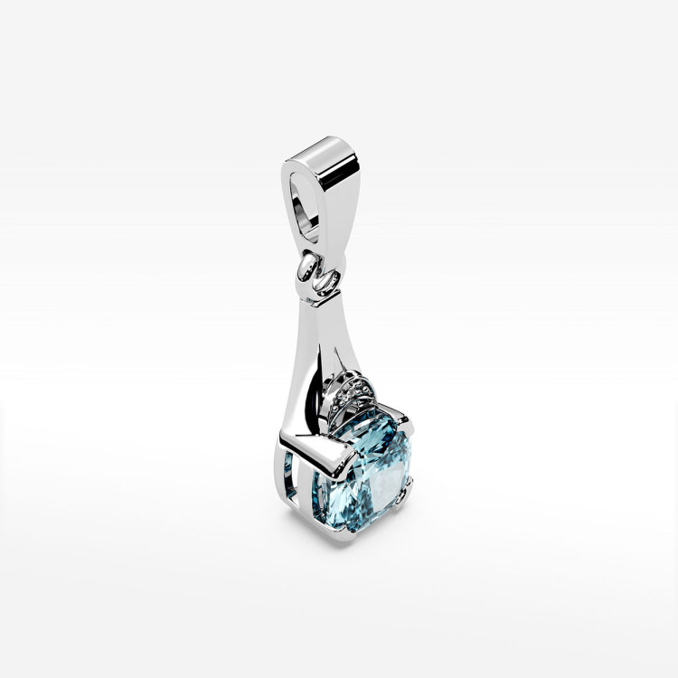Zawieszka z białego złota z topazem Swiss - próba 585 1,105CT PZ-041BT