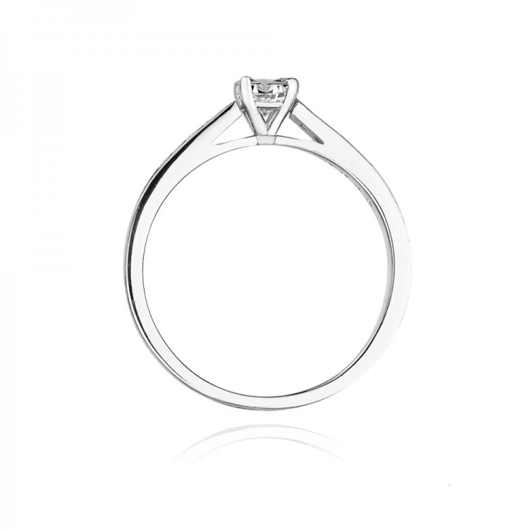 Pierścionek z białego złota z diamentami  - próba 585 0,36CT W-052B