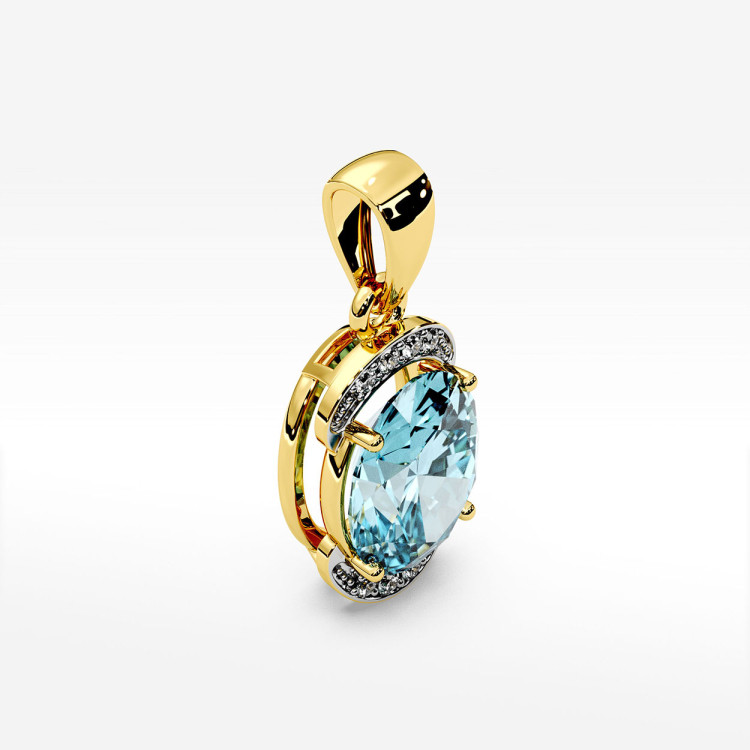 Zawieszka z żółtego złota z topazem Swiss - próba 585 3,04CT PZ-046A