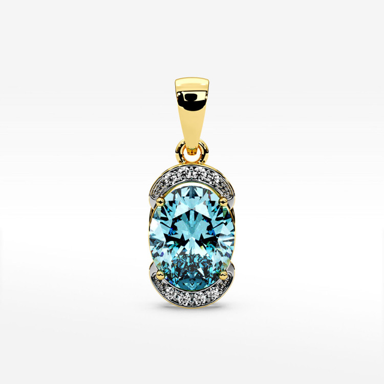 Zawieszka z żółtego złota z topazem Swiss - próba 585 3,04CT PZ-046A