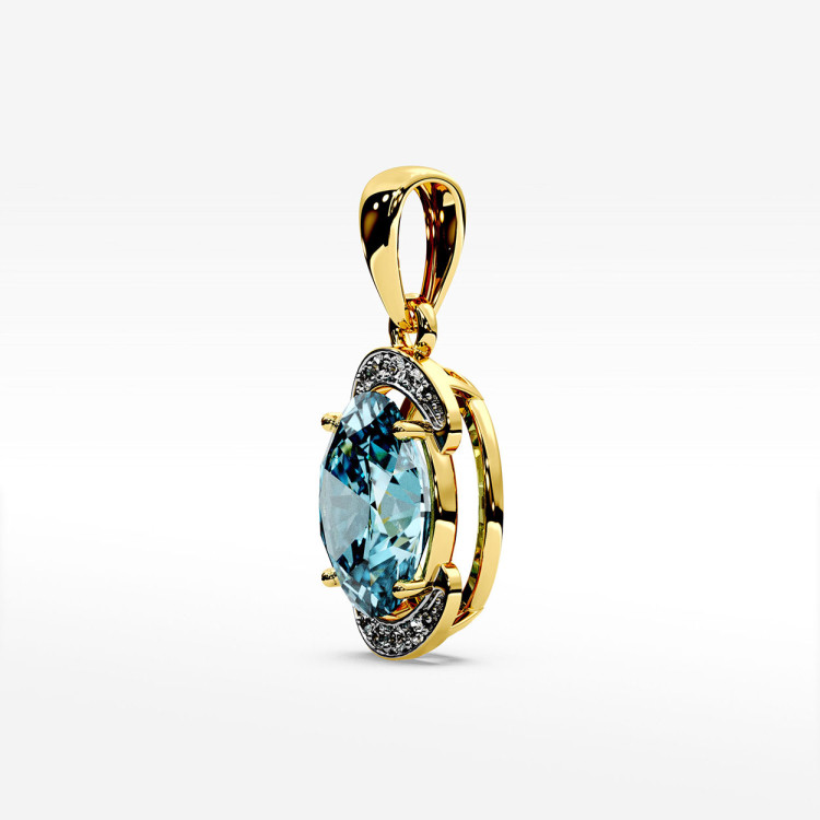 Zawieszka z żółtego złota z topazem Swiss - próba 585 3,04CT PZ-046A
