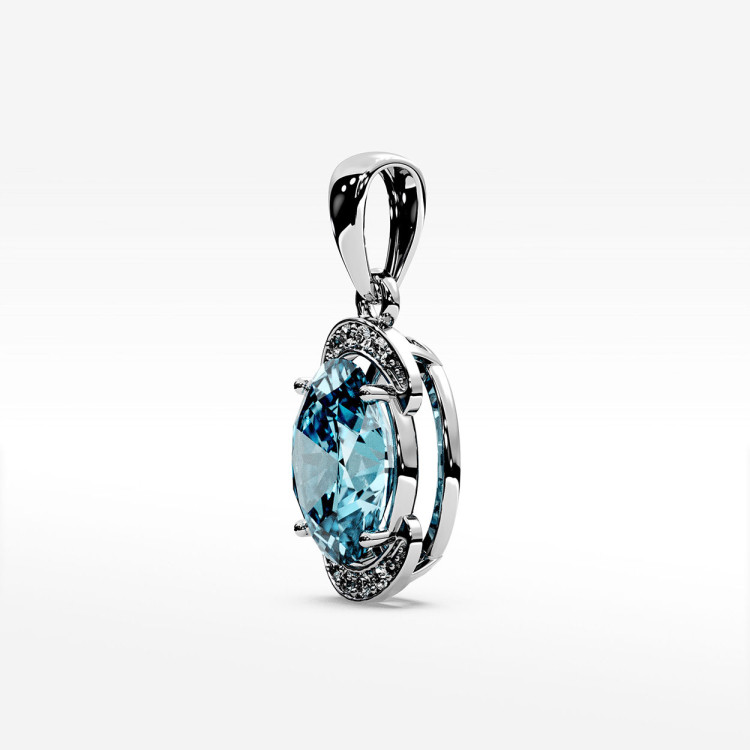 Zawieszka z białego złota z topazem Swiss - próba 585 3,04CT PZ-046B