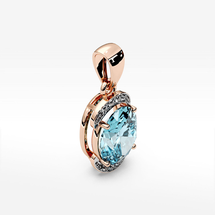 Zawieszka z różowego złota z topazem Swiss - próba 585 3,04CT PZ-046C