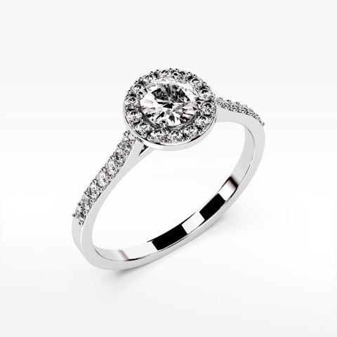 Pierścionek z białego złota z diamentami  - próba 585 0,52CT PV-304B