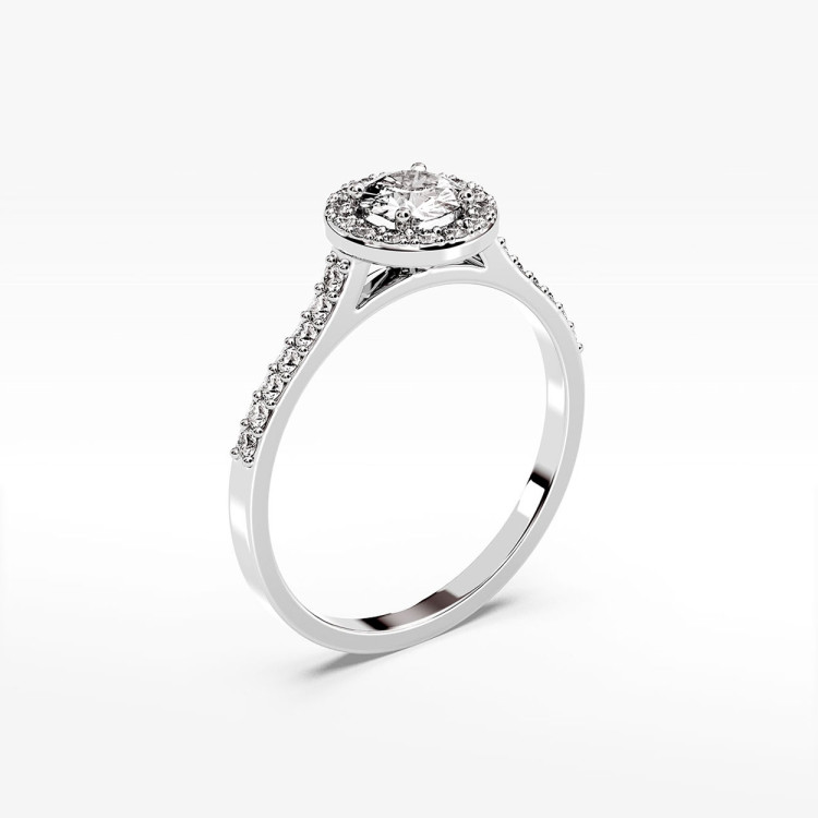 Pierścionek z białego złota z diamentami  - próba 585 0,52CT PV-304B