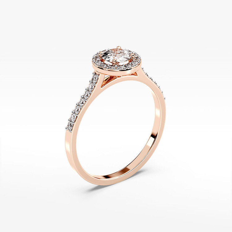 Pierścionek z różowego złota z diamentami  - próba 585 0,52CT PV-304C