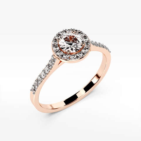 Pierścionek z różowego złota z diamentami  - próba 585 0,52CT PV-304C