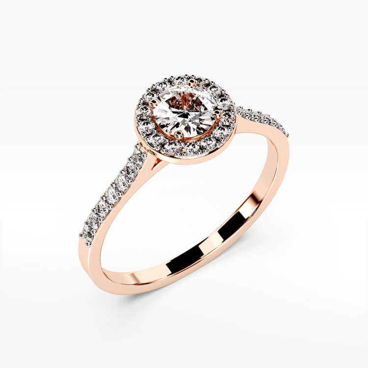 Pierścionek z różowego złota z diamentami  - próba 585 0,52CT PV-304C