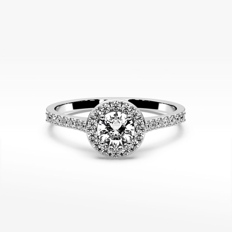 Pierścionek z białego złota z diamentami  - próba 585 0,52CT PV-304B
