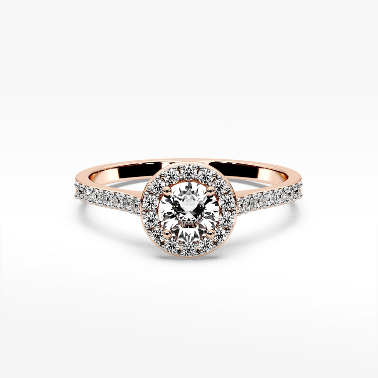 Pierścionek z różowego złota z diamentami  - próba 585 0,52CT PV-304C