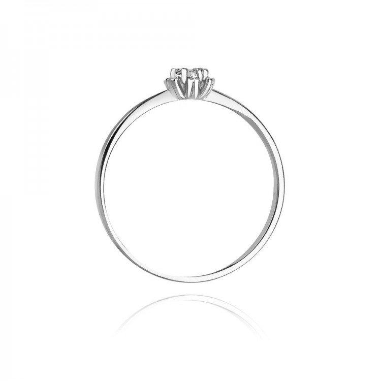Pierścionek z białego złota z diamentem - próba 585 0,10CT W-053B