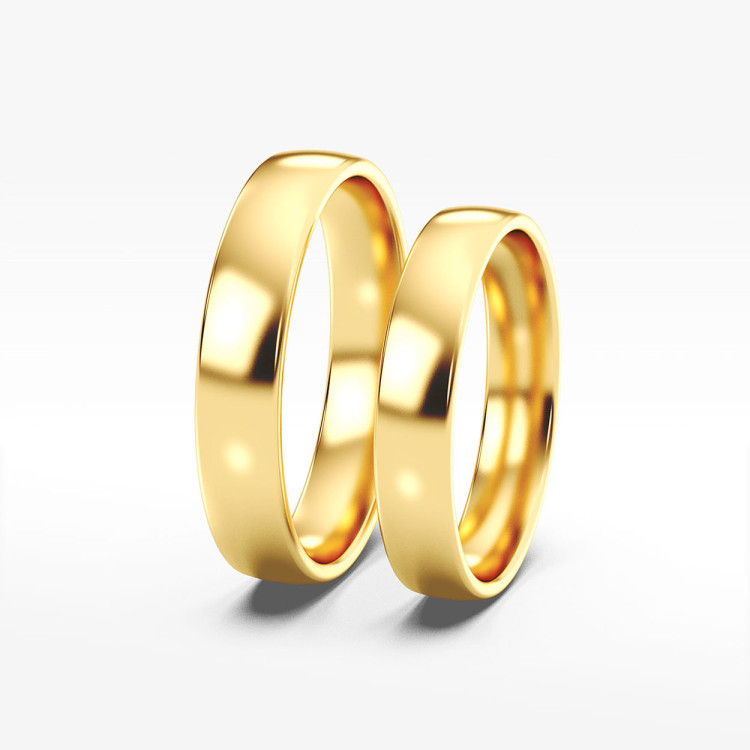 Klasyczne obrączki z żółtego złota 4.5mm półokrągłe