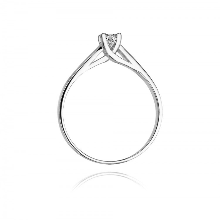 Pierścionek z białego złota z diamentem - próba 585 0,10CT W-070B
