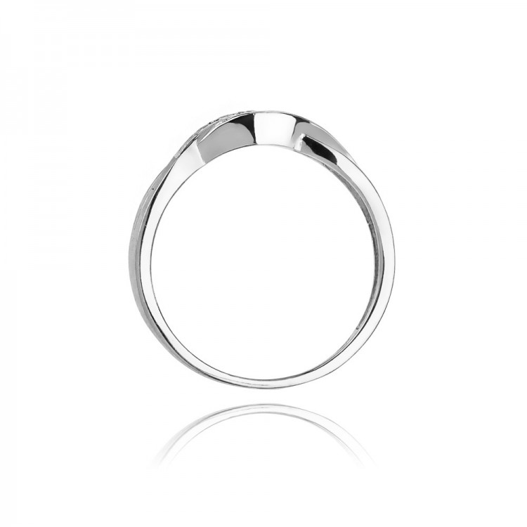 Pierścionek z białego złota z diamentami  - próba 585 0,10CT W-083B