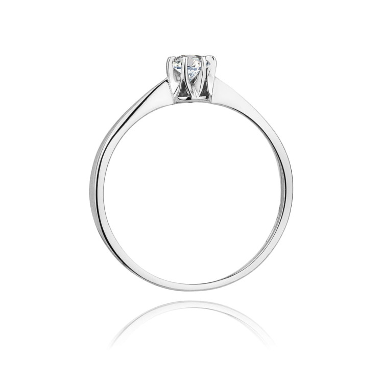 Pierścionek z białego złota z diamentem - próba 585 0,10CT PV-226B