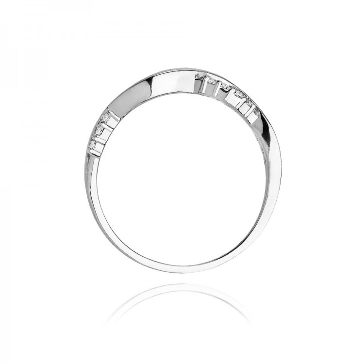 Pierścionek z białego złota z diamentami  - próba 585 0,07CT PV-297B