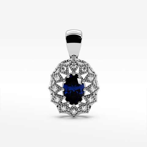 Zawieszka z białego złota z szafirem - próba 585 0,803CT PZ-298BS