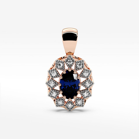 Zawieszka z różowego złota z szafirem - próba 585 0,803CT PZ-298CS