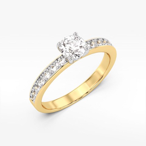 Pierścionek z żółtego złota z diamentami  - próba 585 1,24CT PV-271A