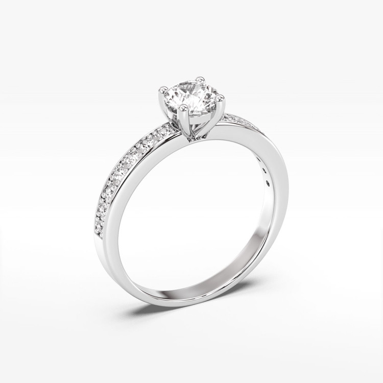 Pierścionek z białego złota z diamentami  - próba 585 1,24CT PV-271B