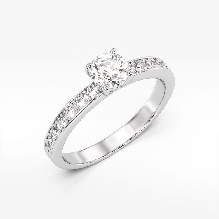 Pierścionek z białego złota z diamentami  - próba 585 1,24CT PV-271B