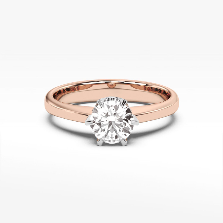 Pierścionek z różowego złota z diamentem - próba 585 1,00CT PV-168cLAB