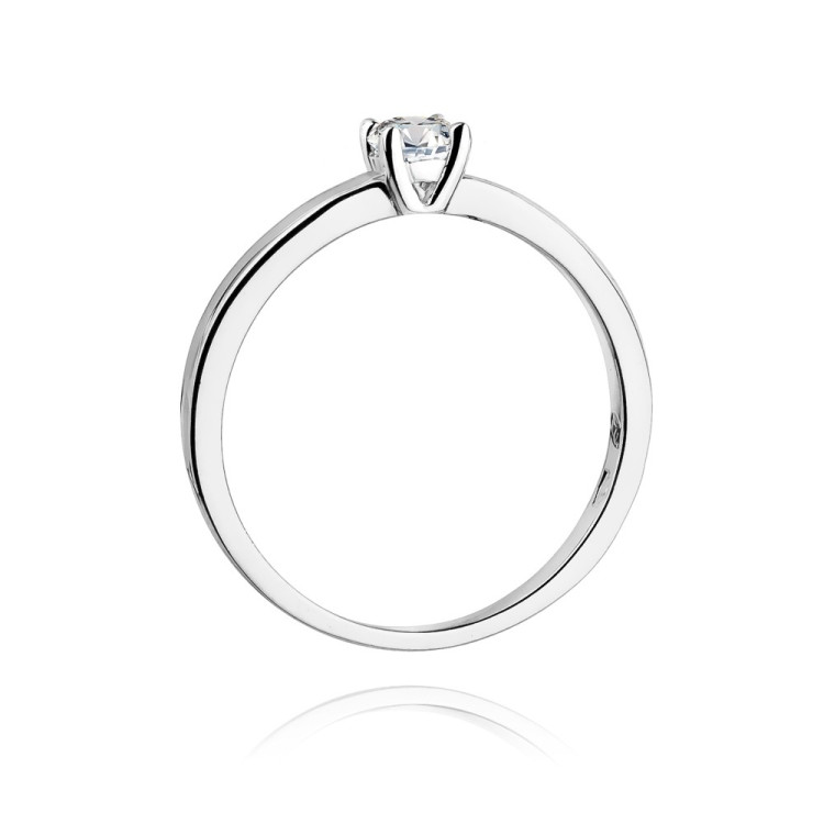 Pierścionek z białego złota z diamentem laboratoryjnym - próba 585 0,20CT W-293bLAB