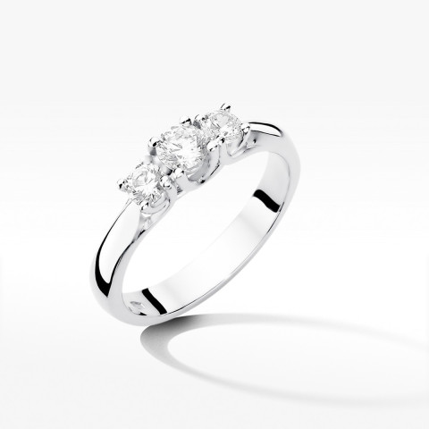 Pierścionek z białego złota z diamentami laboratoryjnymi - próba 585 0,49CT W-344bLAB