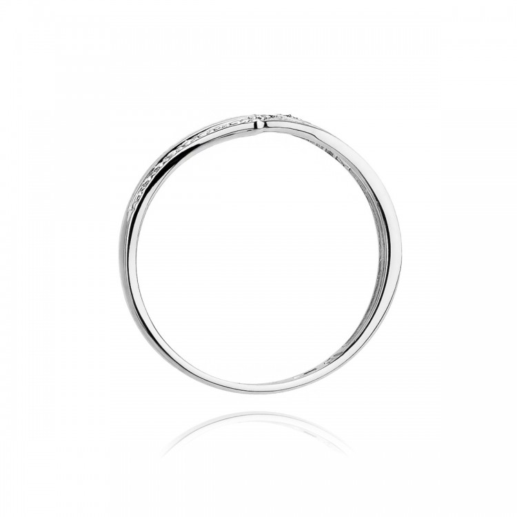 Pierścionek z białego złota z diamentami  - próba 585 0,03CT W-114B