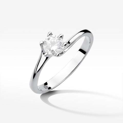 Pierścionek z białego złota z diamentem laboratoryjnym - próba 585 0,50CT W-423bLAB